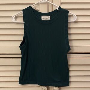 Olive & Oak Deep Green Ribbed Tank Top